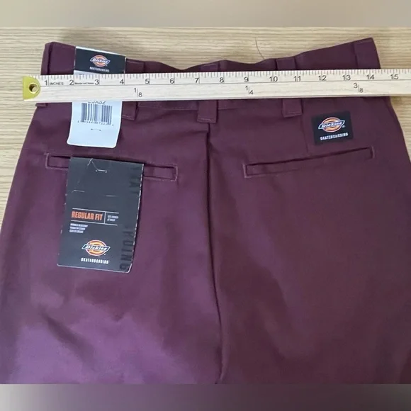 Dickies Men's Chinos in Deep Burgundy - Picture 8 of 10